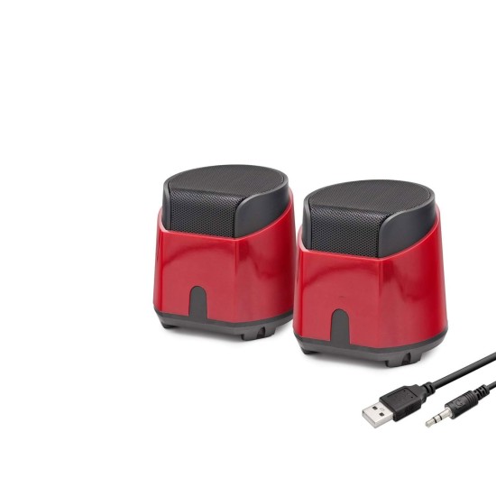 toptan-xml-dropshipping-Masaüstü Hoparlör 1+1 USB + 3.5mm - Kırmızı HD6024R