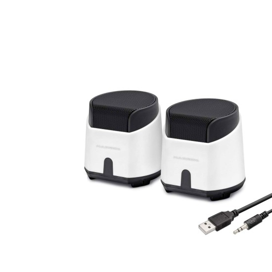 toptan-xml-dropshipping-Masaüstü Hoparlör 1+1 USB + 3.5mm - Beyaz HD6024W