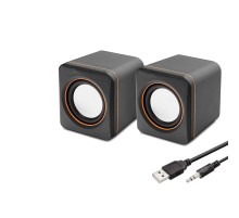 Masaüstü Hoparlör 1+1 USB + 3.5mm - Siyah HD6049
