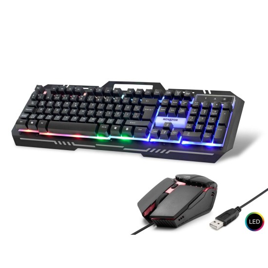 toptan-xml-dropshipping-Kablolu Oyuncu Klavye Mouse Set Led Q Siyah HD865