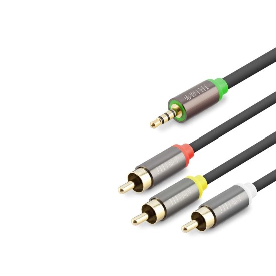 toptan-xml-dropshipping-3.5 Mm To 3Rca Kablo 2Lıne Gold 1.5M Siyah HDX1064