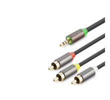 3.5 Mm To 3Rca Kablo 2Lıne Gold 3M Siyah HDX1065
