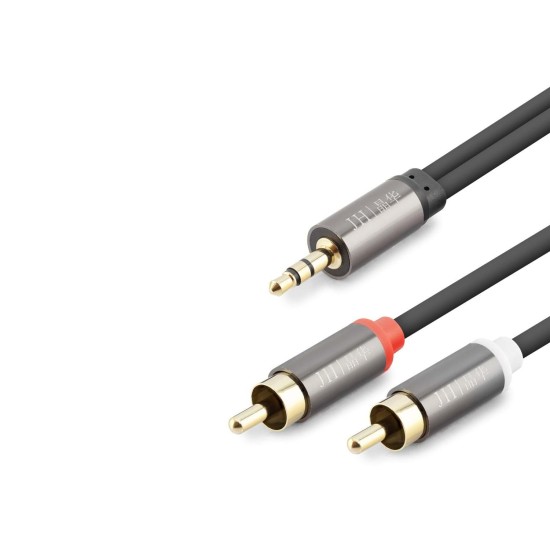 toptan-xml-dropshipping-3.5 Mm To 2Rca Kablo 2Lıne Gold 1.5M Siyah HDX1067