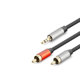 3.5 Mm To 2 Rca Ses Kablosu 3 M Siyah HDX1074