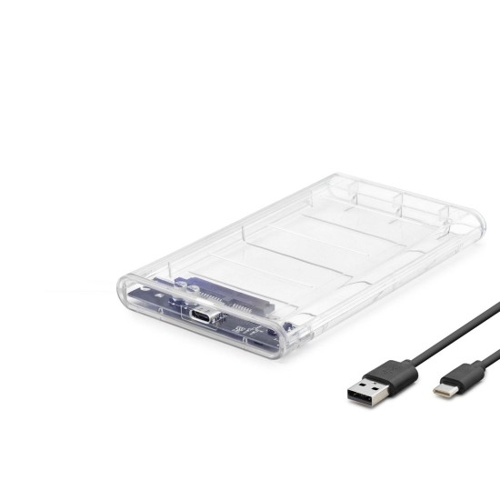 toptan-xml-dropshipping-Hdd Kutu Type-C3.1 + Usb3.0 2.5" Transparent HDX1766