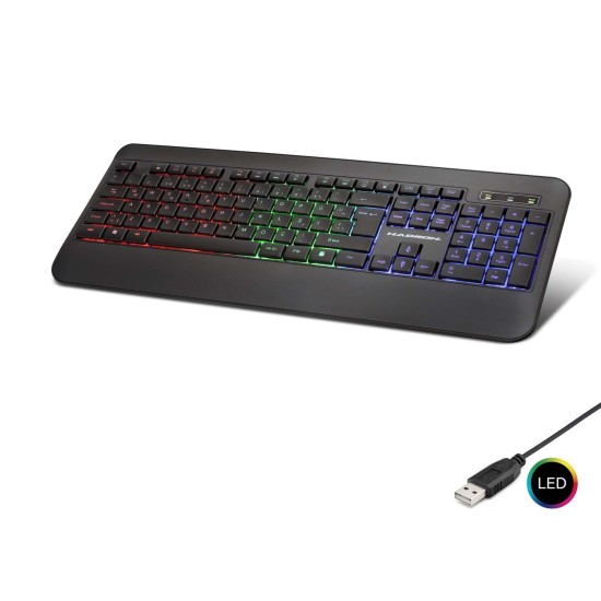 toptan-xml-dropshipping-Kablolu Oyuncu Klavye Led Q Siyah HDX2607