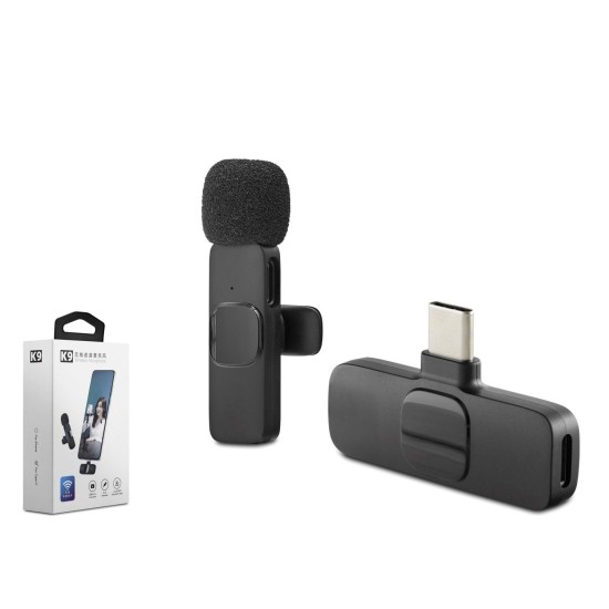 toptan-xml-dropshipping-Type-C Kablosuz Mikrofon - Siyah HDX2783