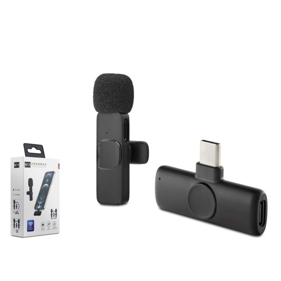 toptan-xml-dropshipping-Type-C Kablosuz Mikrofon - Siyah HDX2785