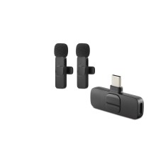 Kablosuz Çift Mikrofon Type-C Siyah HDX2788