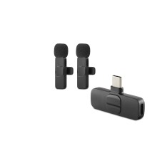 Kablosuz Çift Mikrofon Type-C Siyah HDX2788