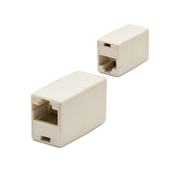 toptan-xml-dropshipping-RJ45 To RJ45 Uzatma Adaptör Krem HDX5006