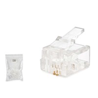 RJ11 Konnektör 2 Pın Telefon 100 Lü Paket Şeffaf HDX5018