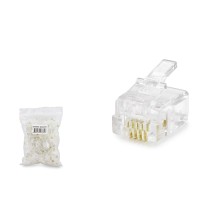 Rj11 Konnektör 4Pın Telefon 100Lü Paket Şeffaf HDX5059