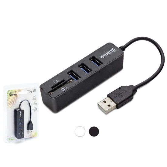Usb Hub Combo 3*Usb + Sd + Tf Siyah HDX7009