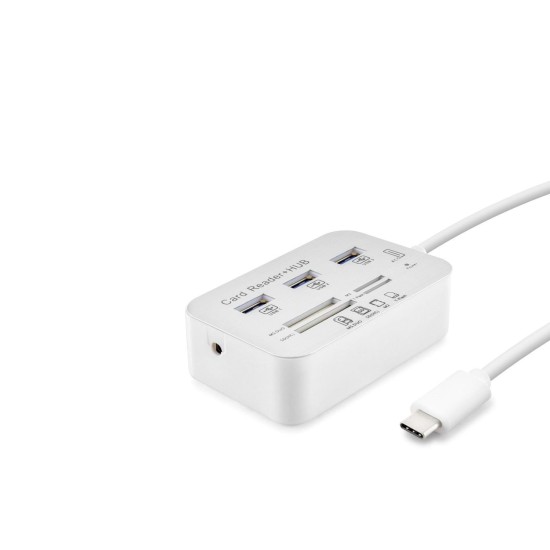 Type-C Hub Combo 3*Usb3.0 + Ms + Sd + M2 + Tf 20Cm Beyaz HDX7029