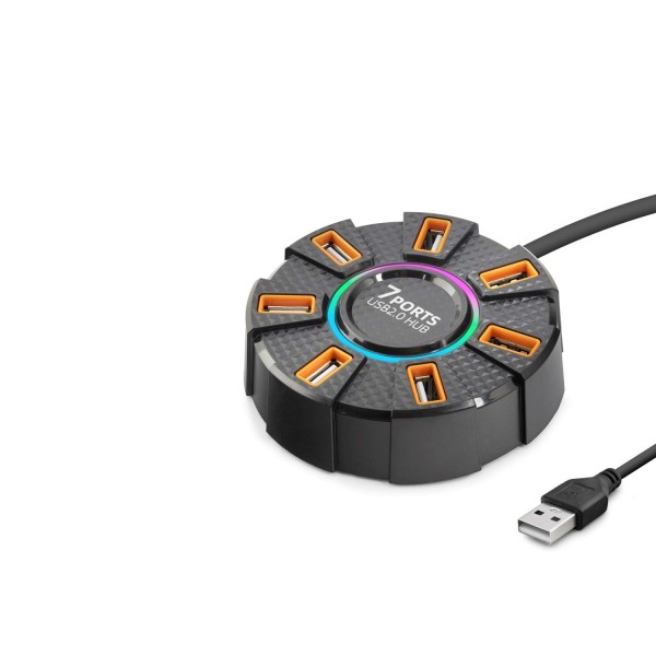 toptan-xml-dropshipping-USB Gaming Hub RGB 7 Port 480 Mbps 1.2 m Siyah HDX7035