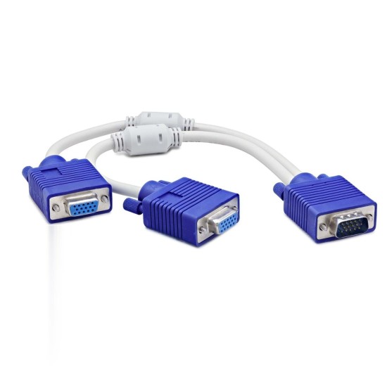 toptan-xml-dropshipping-Vga To 2 * Vga F Y Kablo 30Cm Beyaz HDX7753