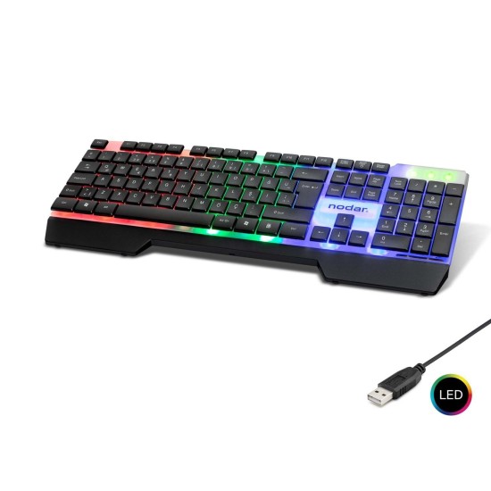 toptan-xml-dropshipping-Kablolu Oyuncu Klavye Slım Led Q Siyah ND868
