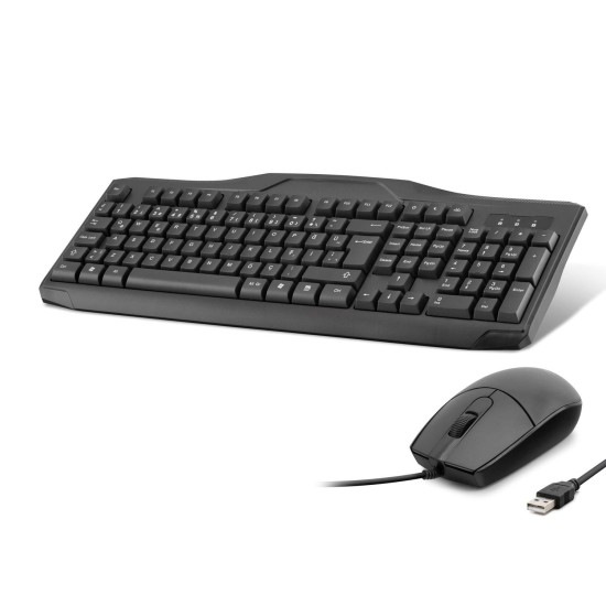 toptan-xml-dropshipping-Kablolu Klavye Mouse Set Q Siyah OAK930