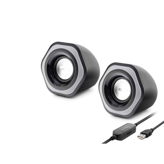 Bilgisayar Hoparlörü 1+1 Usb + 3.5 Mm + Ses Kontrol Siyah SPA2209