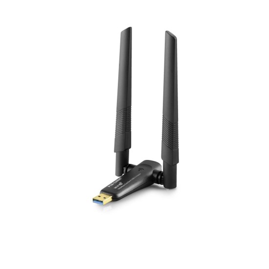 toptan-xml-dropshipping-Usb Wıfı Adaptor 2.4Ghz&5Ghz Aıc8832Bu Ax1800 Wifi6 1200Mbps Siyah UAX06