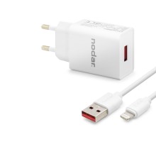Lightning Hızlı Şarj Seti 12W 2.4A Usb Adaptörlü - Beyaz ND1001