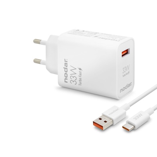 toptan-xml-dropshipping-Type-C Hızlı Şarj Seti 33W Usb Adaptörlü - Beyaz ND1006