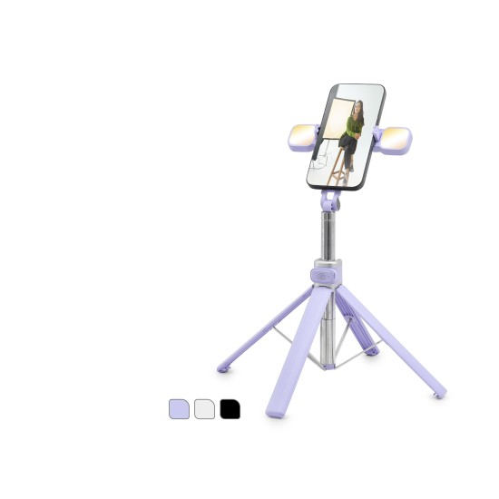 toptan-xml-dropshipping-Telefon Tripodu Ve Selfie Çubuğu Seti Bluetooth 4.0 Kumandalı Led 130 Cm - Çok Renkli ND1035