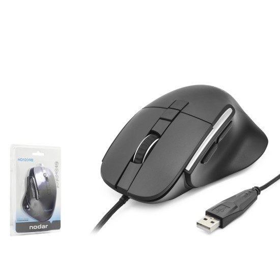 toptan-xml-dropshipping-7D Ergonomi̇k Kablolu Ofi̇s Mouse 3600 Dpi - Siyah ND1209B