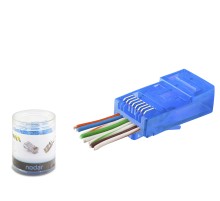 Cat6 Ez Rj45 Konnektör - 100 Adet Mavi / Özel Plastik Kutulu ND2404