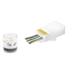 Cat6 Ez Rj45 Konnektör - 100 Adet Beyaz / Özel Plastik Kutulu ND2406