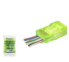 Cat6 Ez Rj45 Konnektör - 100 Adet Yeşil / Ekonomik Poşet Paket ND2409