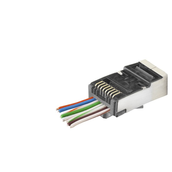 toptan-xml-dropshipping-Cat6E Ez Rj45 Metal Konnektör 100 Adet Plastik Kutu - Siyah ND2418