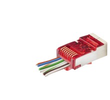 Cat6E Ez Rj45 Metal Konnektör 100 Adet Plastik Kutu - Kırmızı ND2419