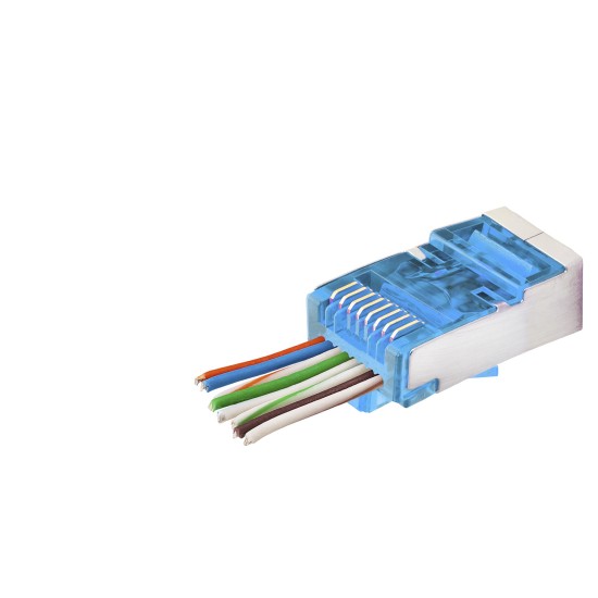 toptan-xml-dropshipping-Cat6E Ez Rj45 Metal Konnektör 100 Adet Plastik Kutu - Mavi ND2420