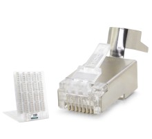 Cat7 Ez Rj45 Metal B Kalite Konnektör 100 Adet Plastik Kutu - Silver ND2425