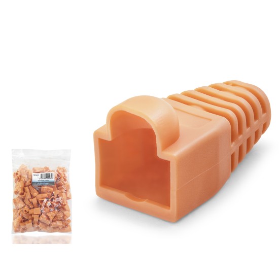 Rj45 Konnektör Papuç - 100 Adet Turuncu / Ekonomik Poşet Paket ND2432