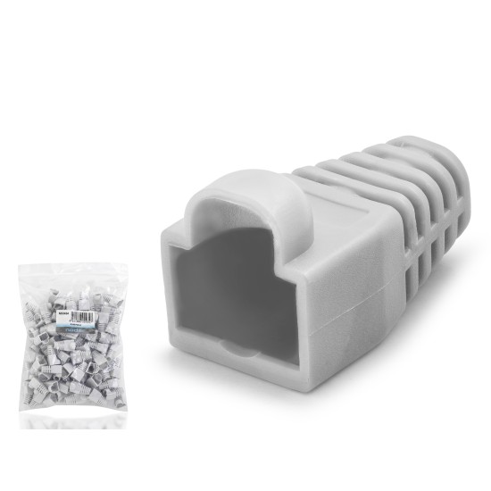 toptan-xml-dropshipping-Rj45 Konnektör Papuç - 100 Adet Gri / Ekonomik Poşet Paket ND2434
