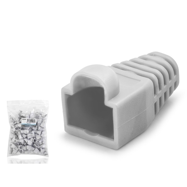 toptan-xml-dropshipping-Rj45 Konnektör Papuç - 100 Adet Gri / Ekonomik Poşet Paket ND2434