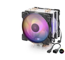 Cpu İşlemci Kule Tipi Soğutucu Çift Fanlı 6 Bakır Borulu Rgb - Siyah ND2602