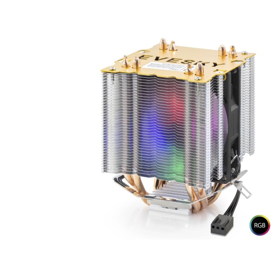 toptan-xml-dropshipping-Cpu İşlemci Kule Tipi Soğutucu 500 Serisi Çift Fanlı 4 Bakır Borulu Rgb - Siyah ND2604