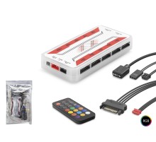 Argb Fan Ve Led Kontrolcü Hub Seti Uzaktan Kumandalı - Beyaz ND2806