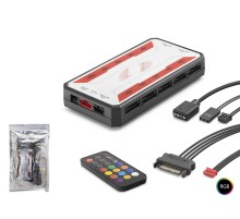 Argb Fan Ve Led Kontrolcü Hub Seti Uzaktan Kumandalı - Siyah ND2807