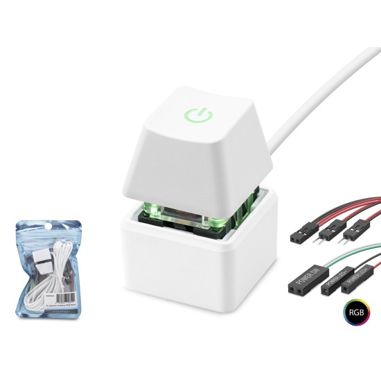 toptan-xml-dropshipping-Masaüstü Bilgisayar Rgb Power Tuşu On/Off Switch Beyaz ND2810