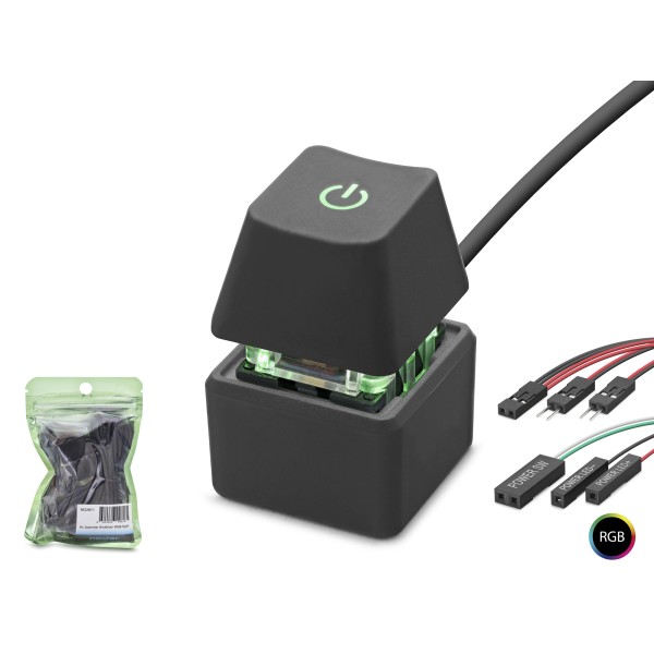 toptan-xml-dropshipping-Masaüstü Bilgisayar Rgb Power Tuşu On/Off Switch Siyah ND2811