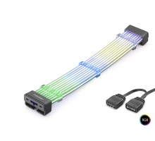 2X8 Pin Argb Pcie Gpu Güç Uzatma Kablosu Bükülebilir 2 Mm 108 Led Siyah ND2813B