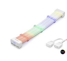 2X8 Pin Argb Pcie Gpu Güç Uzatma Kablosu Bükülebilir 2 Mm 108 Led Beyaz ND2813W