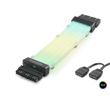 24 Pin Argb Power Supply Uzatma Kablosu Gümüş Kaplamalı Bükülebilir 2 Mm 108 Led Siyah ND2814B