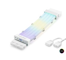 24 Pin Argb Power Supply Uzatma Kablosu Gümüş Kaplamalı Bükülebilir 2 Mm 108 Led Beyaz ND2814W