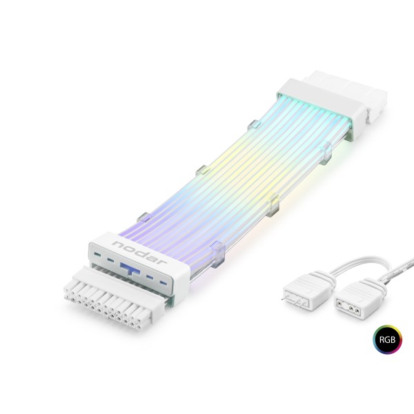 toptan-xml-dropshipping-24 Pin Argb Power Supply Uzatma Kablosu Gümüş Kaplamalı Bükülebilir 2 Mm 108 Led Beyaz ND2814W